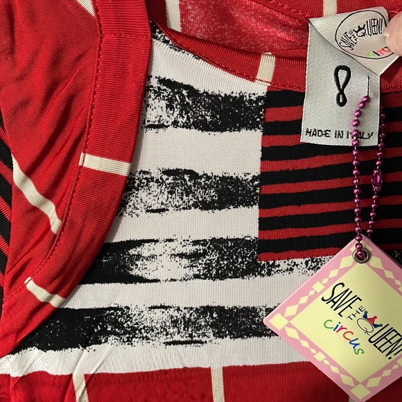 NWT Save the Queen Circus Girls Vintage Red Striped Dress Size 8 & 12 - Picture 8 of 8